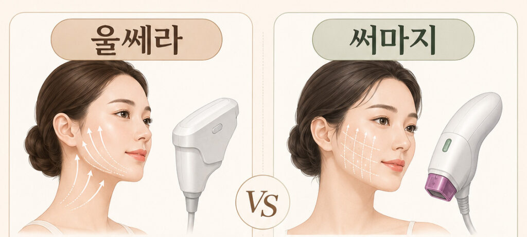 울쎄라 VS 써마지 비교 사진