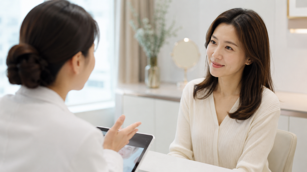 입가 주름 필러 시술 전 상담 장면