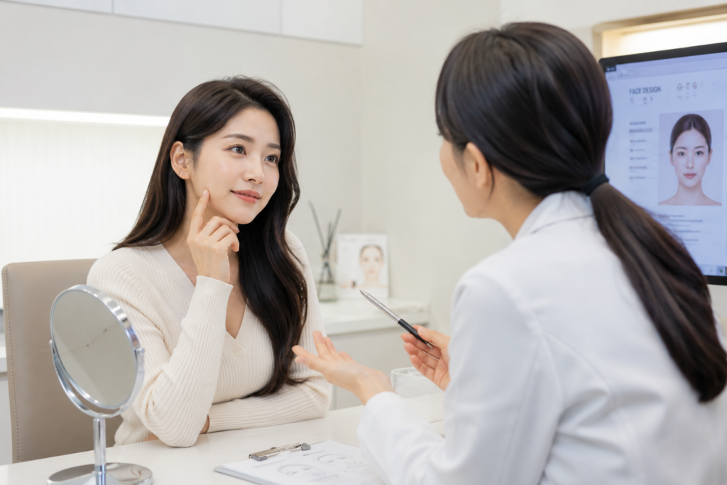 특수필러 상담하는 여자 이미지
