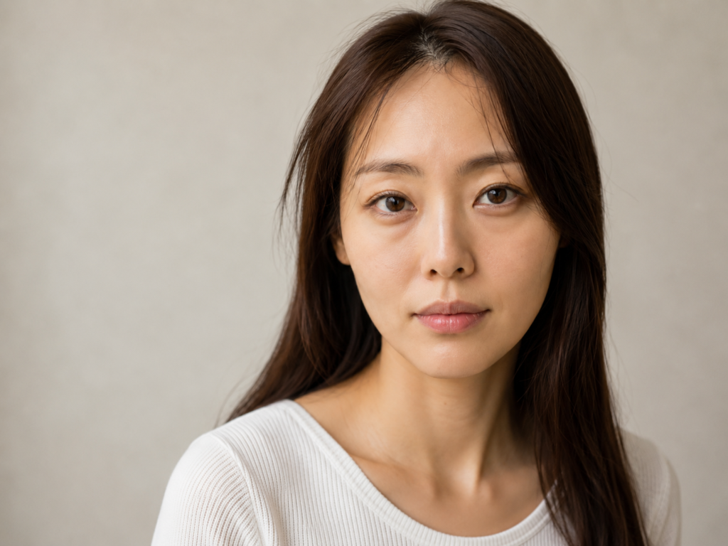 눈밑꺼짐 여성 이미지