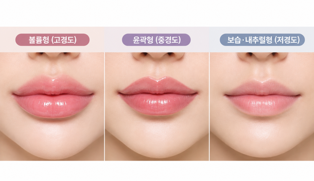 입술필러 유형별 사진