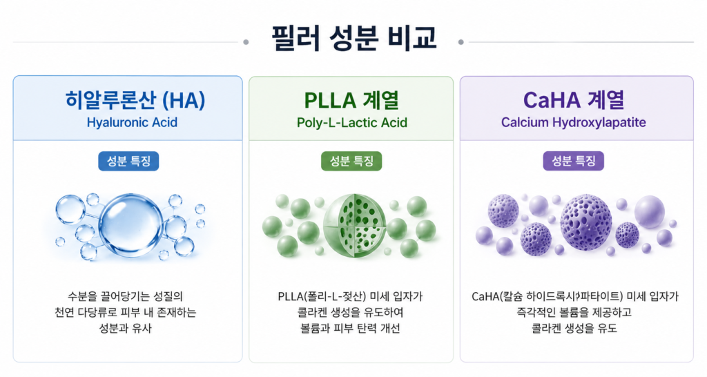 필러 성분 차이 이미지