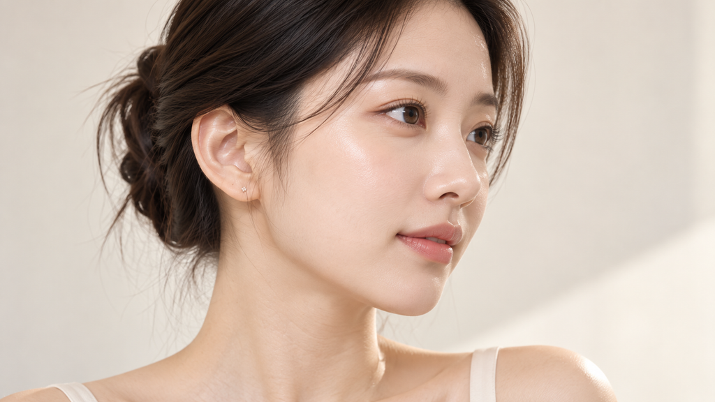 요정귀필러와 누운귀 교정 라인을 확인하는 한국인 여성
